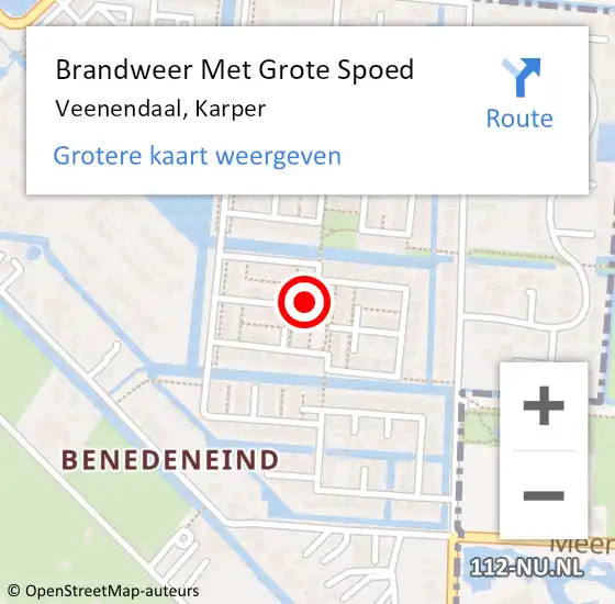 Locatie op kaart van de 112 melding: Brandweer Met Grote Spoed Naar Veenendaal, Karper op 1 januari 2023 02:11