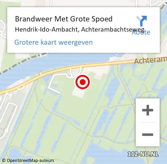 Locatie op kaart van de 112 melding: Brandweer Met Grote Spoed Naar Hendrik-Ido-Ambacht, Achterambachtseweg op 1 januari 2023 02:13