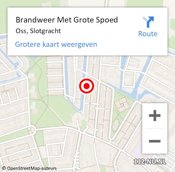 Locatie op kaart van de 112 melding: Brandweer Met Grote Spoed Naar Oss, Slotgracht op 1 januari 2023 02:15