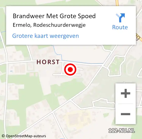 Locatie op kaart van de 112 melding: Brandweer Met Grote Spoed Naar Ermelo, Rodeschuurderwegje op 1 januari 2023 02:26