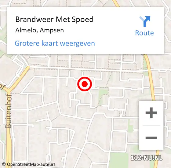 Locatie op kaart van de 112 melding: Brandweer Met Spoed Naar Almelo, Ampsen op 1 januari 2023 02:28