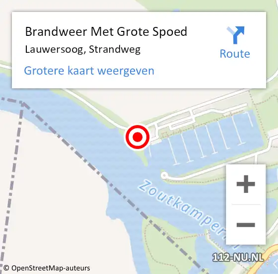 Locatie op kaart van de 112 melding: Brandweer Met Grote Spoed Naar Lauwersoog, Strandweg op 1 januari 2023 02:33