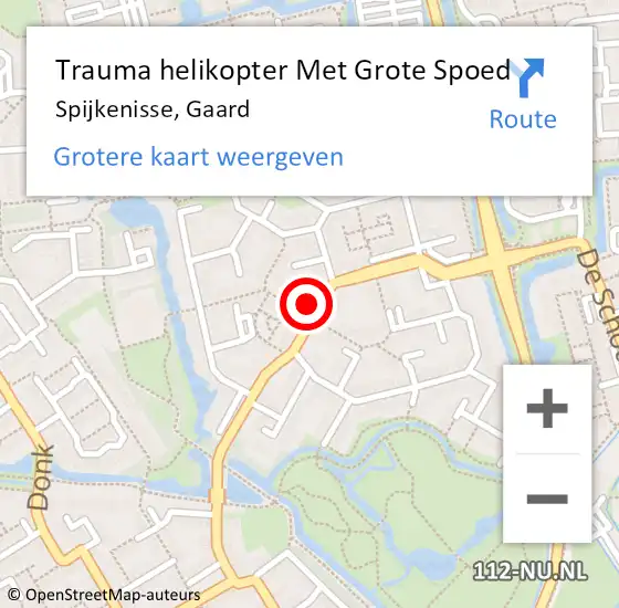 Locatie op kaart van de 112 melding: Trauma helikopter Met Grote Spoed Naar Spijkenisse, Gaard op 1 januari 2023 02:34