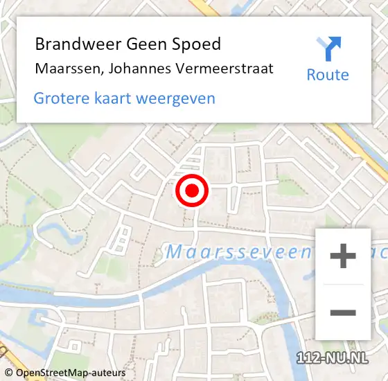 Locatie op kaart van de 112 melding: Brandweer Geen Spoed Naar Maarssen, Johannes Vermeerstraat op 1 januari 2023 02:47