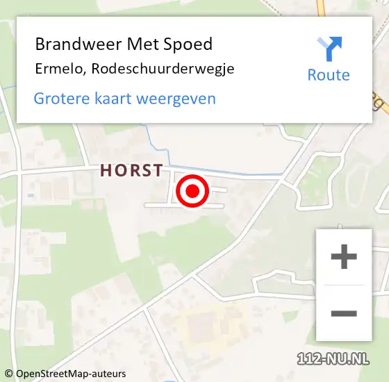 Locatie op kaart van de 112 melding: Brandweer Met Spoed Naar Ermelo, Rodeschuurderwegje op 1 januari 2023 02:47