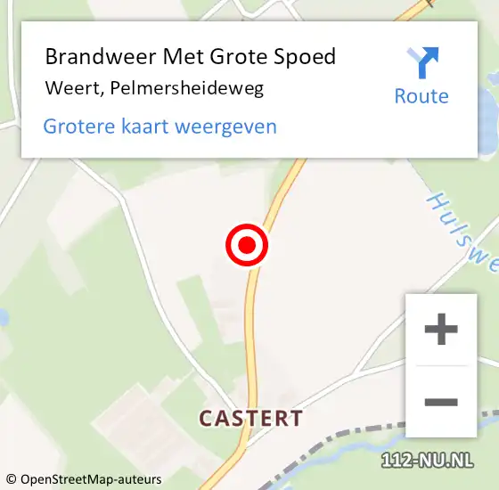 Locatie op kaart van de 112 melding: Brandweer Met Grote Spoed Naar Weert, Pelmersheideweg op 1 januari 2023 02:54