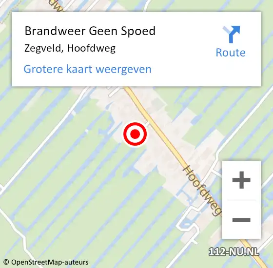 Locatie op kaart van de 112 melding: Brandweer Geen Spoed Naar Zegveld, Hoofdweg op 1 januari 2023 02:56