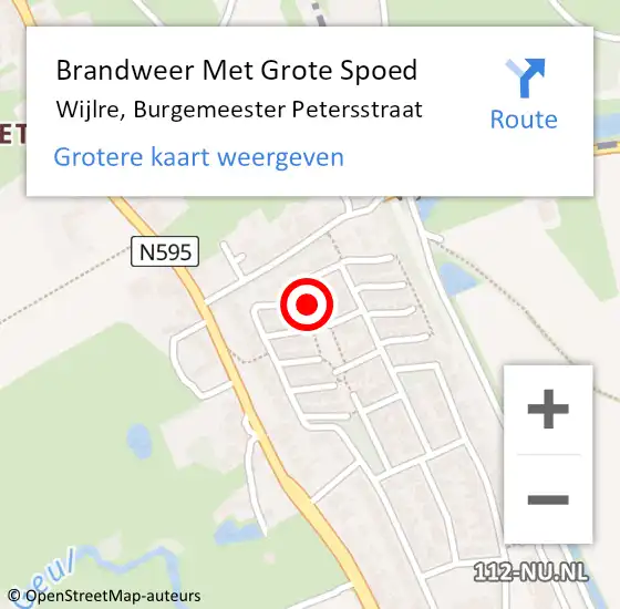 Locatie op kaart van de 112 melding: Brandweer Met Grote Spoed Naar Wijlre, Burgemeester Petersstraat op 1 januari 2023 03:00