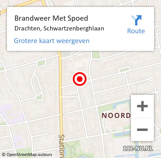 Locatie op kaart van de 112 melding: Brandweer Met Spoed Naar Drachten, Schwartzenberghlaan op 1 januari 2023 03:02