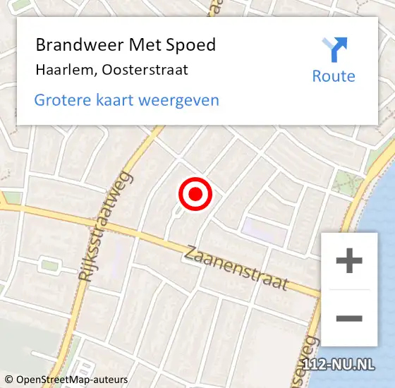 Locatie op kaart van de 112 melding: Brandweer Met Spoed Naar Haarlem, Oosterstraat op 1 januari 2023 03:08