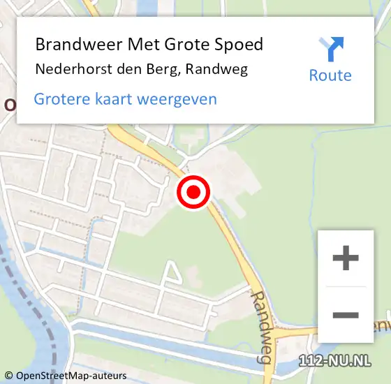 Locatie op kaart van de 112 melding: Brandweer Met Grote Spoed Naar Nederhorst den Berg, Randweg op 10 augustus 2014 16:54