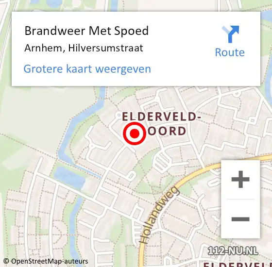 Locatie op kaart van de 112 melding: Brandweer Met Spoed Naar Arnhem, Hilversumstraat op 1 januari 2023 03:19