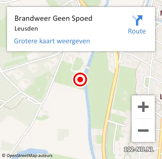 Locatie op kaart van de 112 melding: Brandweer Geen Spoed Naar Leusden op 1 januari 2023 03:23