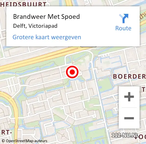 Locatie op kaart van de 112 melding: Brandweer Met Spoed Naar Delft, Victoriapad op 1 januari 2023 03:41