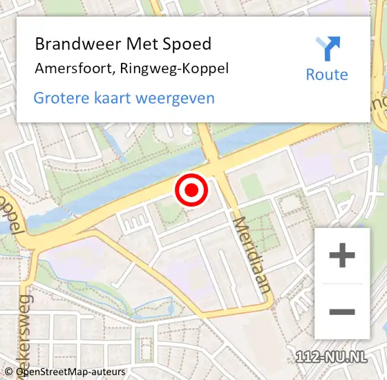 Locatie op kaart van de 112 melding: Brandweer Met Spoed Naar Amersfoort, Ringweg-Koppel op 1 januari 2023 03:43