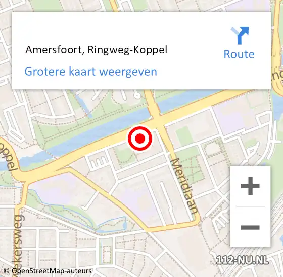 Locatie op kaart van de 112 melding:  Amersfoort, Ringweg-Koppel op 1 januari 2023 03:48