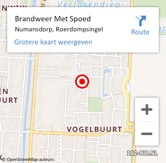 Locatie op kaart van de 112 melding: Brandweer Met Spoed Naar Numansdorp, Roerdompsingel op 1 januari 2023 04:03