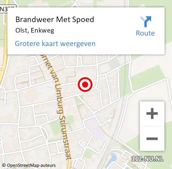 Locatie op kaart van de 112 melding: Brandweer Met Spoed Naar Olst, Enkweg op 1 januari 2023 04:08