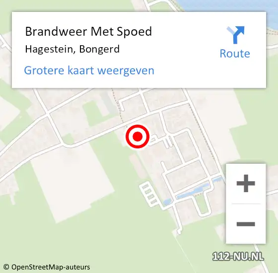 Locatie op kaart van de 112 melding: Brandweer Met Spoed Naar Hagestein, Bongerd op 1 januari 2023 04:09