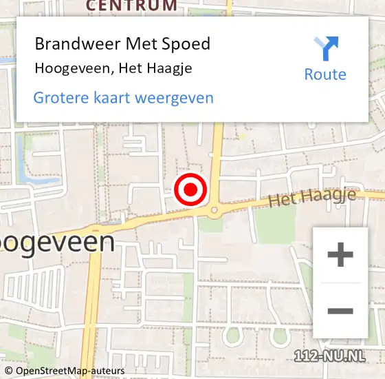 Locatie op kaart van de 112 melding: Brandweer Met Spoed Naar Hoogeveen, Het Haagje op 1 januari 2023 04:20