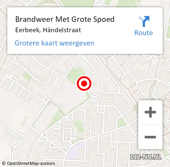 Locatie op kaart van de 112 melding: Brandweer Met Grote Spoed Naar Eerbeek, Händelstraat op 1 januari 2023 04:29