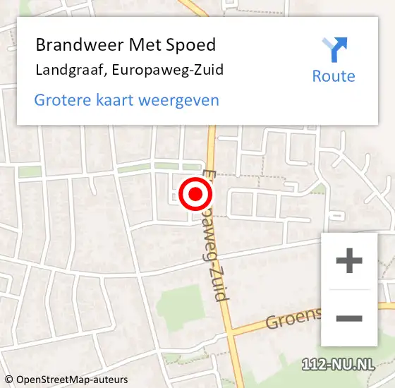 Locatie op kaart van de 112 melding: Brandweer Met Spoed Naar Landgraaf, Europaweg-Zuid op 1 januari 2023 04:31