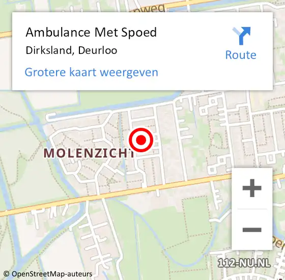 Locatie op kaart van de 112 melding: Ambulance Met Spoed Naar Dirksland, Deurloo op 1 januari 2023 04:42