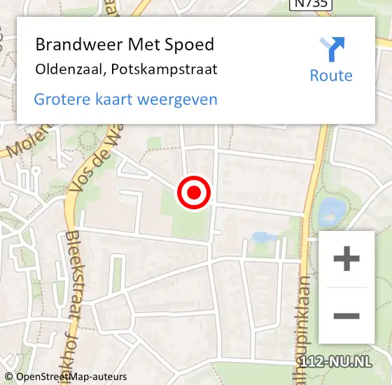 Locatie op kaart van de 112 melding: Brandweer Met Spoed Naar Oldenzaal, Potskampstraat op 1 januari 2023 04:58