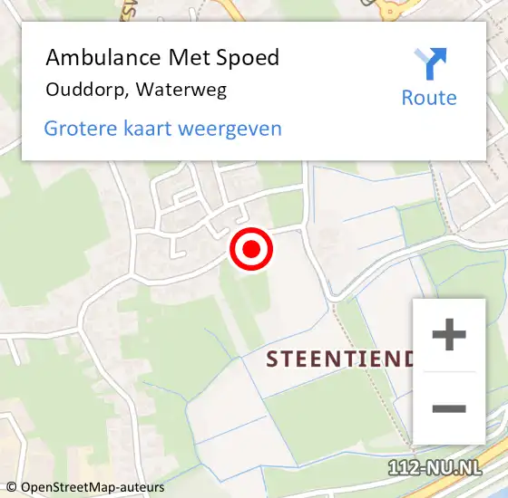 Locatie op kaart van de 112 melding: Ambulance Met Spoed Naar Ouddorp, Waterweg op 1 januari 2023 05:04