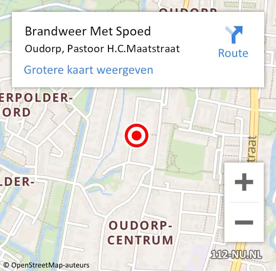 Locatie op kaart van de 112 melding: Brandweer Met Spoed Naar Oudorp, Pastoor H.C.Maatstraat op 1 januari 2023 05:06