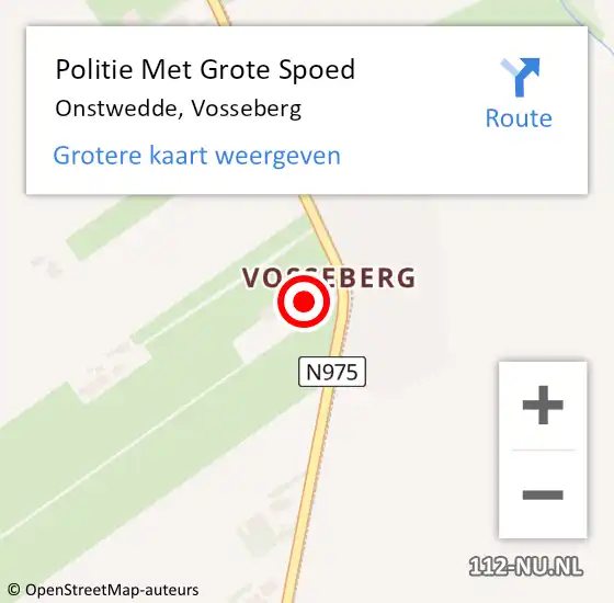 Locatie op kaart van de 112 melding: Politie Met Grote Spoed Naar Onstwedde, Vosseberg op 1 januari 2023 05:08