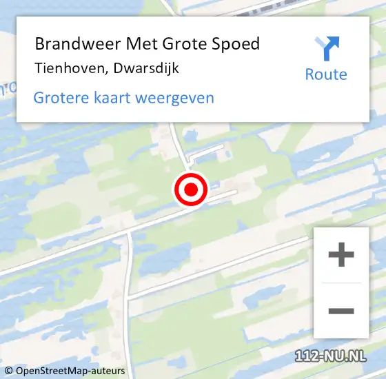 Locatie op kaart van de 112 melding: Brandweer Met Grote Spoed Naar Tienhoven, Dwarsdijk op 1 januari 2023 05:25