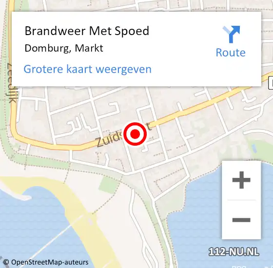 Locatie op kaart van de 112 melding: Brandweer Met Spoed Naar Domburg, Markt op 1 januari 2023 05:49