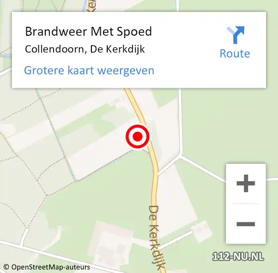 Locatie op kaart van de 112 melding: Brandweer Met Spoed Naar Collendoorn, De Kerkdijk op 10 augustus 2014 17:14