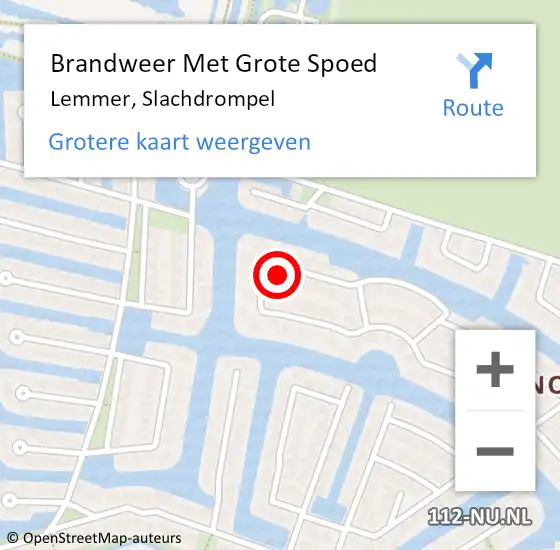 Locatie op kaart van de 112 melding: Brandweer Met Grote Spoed Naar Lemmer, Slachdrompel op 1 januari 2023 05:52