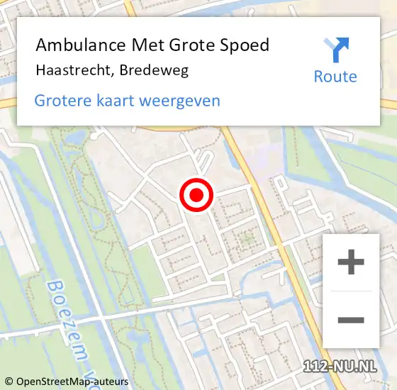 Locatie op kaart van de 112 melding: Ambulance Met Grote Spoed Naar Haastrecht, Bredeweg op 1 januari 2023 05:53