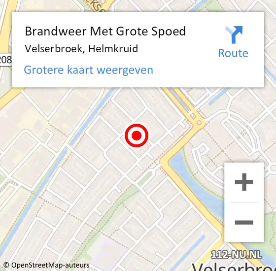 Locatie op kaart van de 112 melding: Brandweer Met Grote Spoed Naar Velserbroek, Helmkruid op 1 januari 2023 06:01