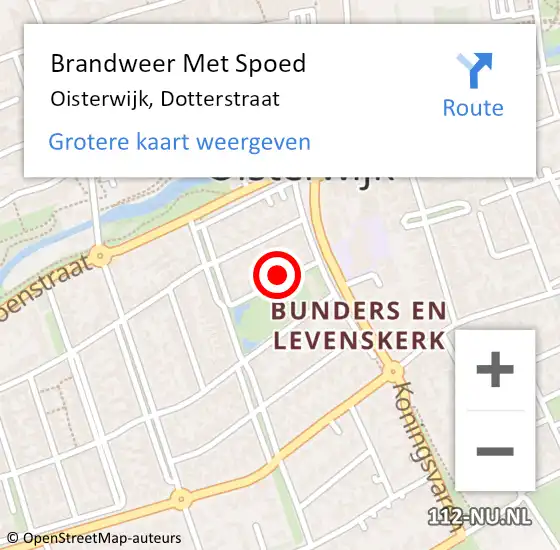 Locatie op kaart van de 112 melding: Brandweer Met Spoed Naar Oisterwijk, Dotterstraat op 1 januari 2023 06:12