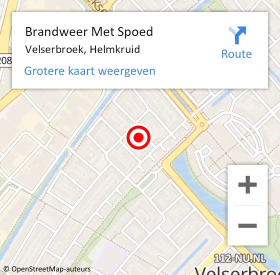 Locatie op kaart van de 112 melding: Brandweer Met Spoed Naar Velserbroek, Helmkruid op 1 januari 2023 06:24