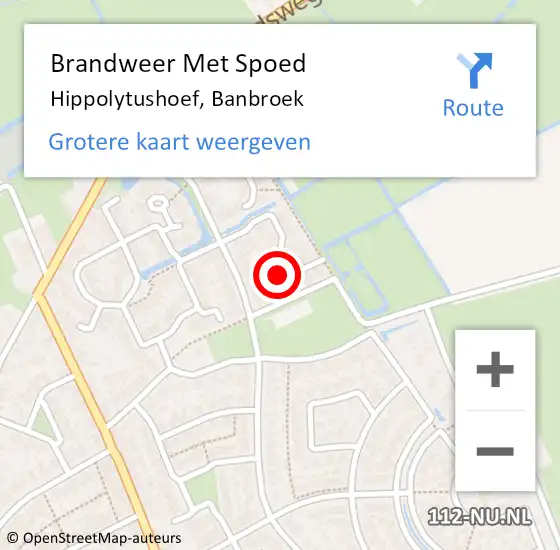 Locatie op kaart van de 112 melding: Brandweer Met Spoed Naar Hippolytushoef, Banbroek op 1 januari 2023 06:43