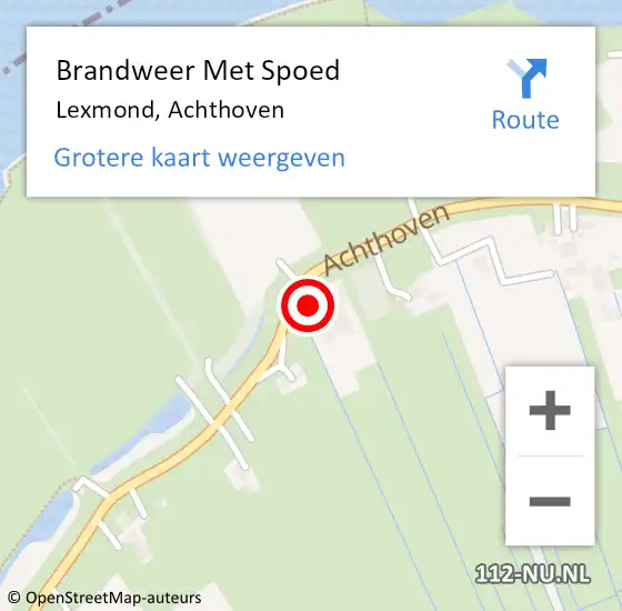 Locatie op kaart van de 112 melding: Brandweer Met Spoed Naar Lexmond, Achthoven op 1 januari 2023 07:56