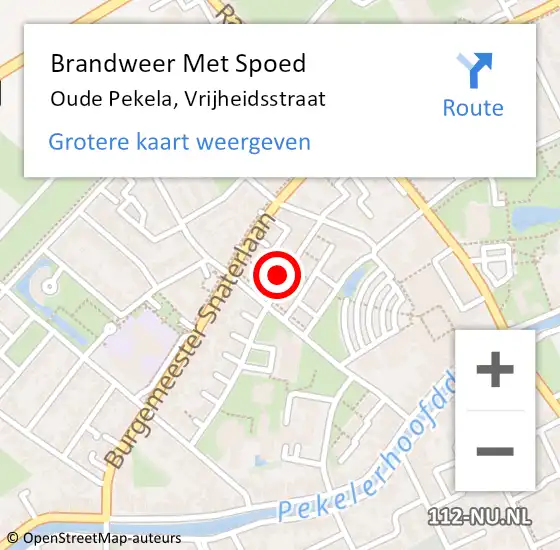 Locatie op kaart van de 112 melding: Brandweer Met Spoed Naar Oude Pekela, Vrijheidsstraat op 1 januari 2023 08:16