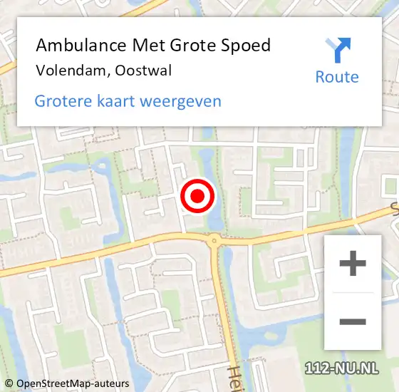 Locatie op kaart van de 112 melding: Ambulance Met Grote Spoed Naar Volendam, Oostwal op 1 januari 2023 08:29