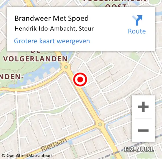 Locatie op kaart van de 112 melding: Brandweer Met Spoed Naar Hendrik-Ido-Ambacht, Steur op 1 januari 2023 08:30