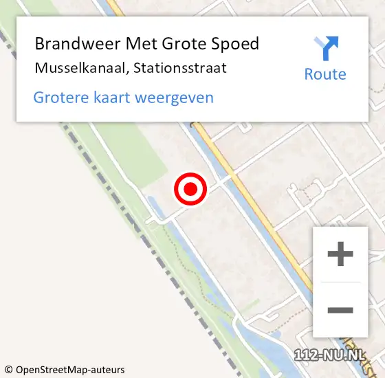 Locatie op kaart van de 112 melding: Brandweer Met Grote Spoed Naar Musselkanaal, Stationsstraat op 1 januari 2023 08:45