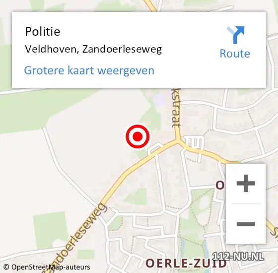 Locatie op kaart van de 112 melding: Politie Veldhoven, Zandoerleseweg op 1 januari 2023 08:53