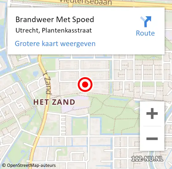 Locatie op kaart van de 112 melding: Brandweer Met Spoed Naar Utrecht, Plantenkasstraat op 1 januari 2023 09:05