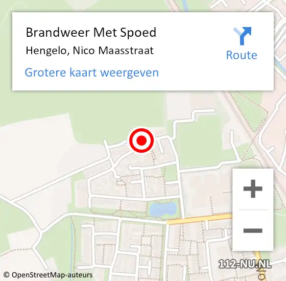 Locatie op kaart van de 112 melding: Brandweer Met Spoed Naar Hengelo, Nico Maasstraat op 10 augustus 2014 17:32