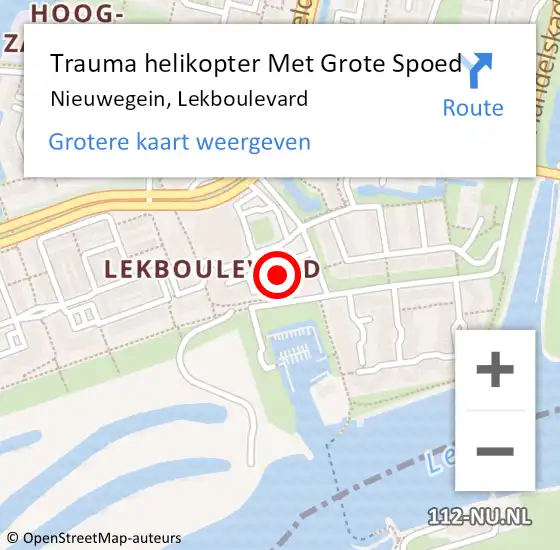 Locatie op kaart van de 112 melding: Trauma helikopter Met Grote Spoed Naar Nieuwegein, Lekboulevard op 1 januari 2023 09:39