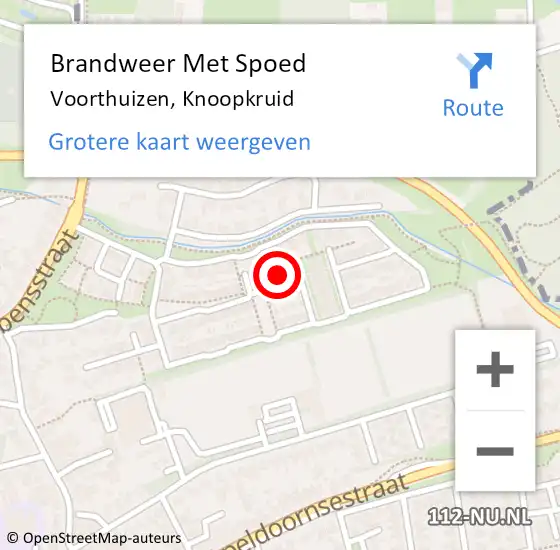 Locatie op kaart van de 112 melding: Brandweer Met Spoed Naar Voorthuizen, Knoopkruid op 1 januari 2023 09:41